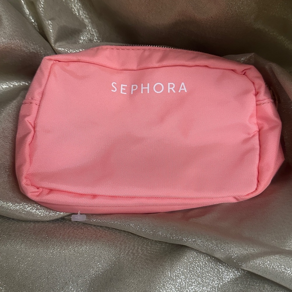 NEW Sephora Pink Cosmetic Bag with Glossy Finish